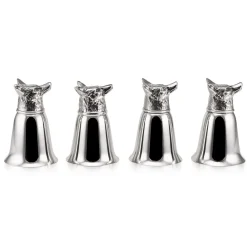 Italienische Mid-Century Fox Steigbecher, 1970er, 4er Set