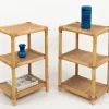Italienische Mid-Century Modern Beistelltische aus Bambus, Rattan & Korbgeflecht, 1970er, 2er Set