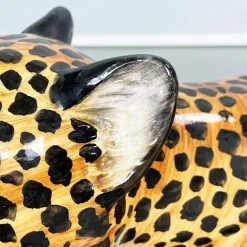 Italienische Mid-Century Modern Cheetah Keramik Statue, 1960er