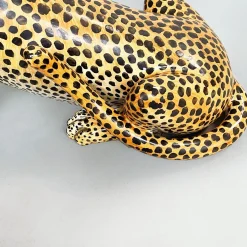 Italienische Mid-Century Modern Cheetah Keramik Statue, 1960er