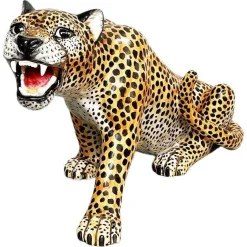 Italienische Mid-Century Modern Cheetah Keramik Statue, 1960er