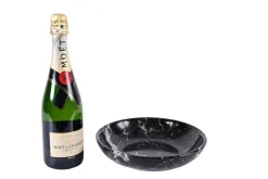 Italienische Mid-Century Schale aus schwarzem Marmor mit weißer Maserung, 1950er