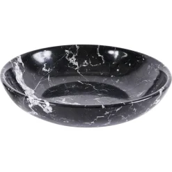 Italienische Mid-Century Schale aus schwarzem Marmor mit weißer Maserung, 1950er