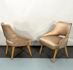 Italienische Mid-Century Schlafzimmer Stühle, 1950er, 2er Set
