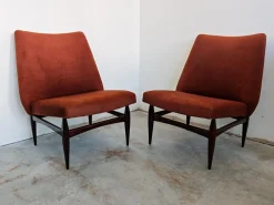 Italienische Mid-Century Slipper Sessel aus Kaschmir von Sorgente Dei Mobili, 1950er, 2er Set