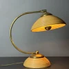 Italienische Mid-Century Tischlampe aus Rattan, Bambus & Messing, 1970er