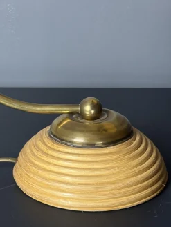 Italienische Mid-Century Tischlampe aus Rattan, Bambus & Messing, 1970er