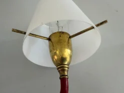 Italienische Mid-Century Wandlampen aus Glas & Messing, 1960er, 2er Set