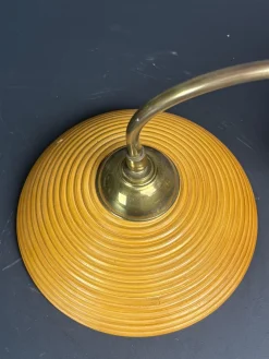 Italienische Mid-Century Wandleuchte aus Bleistiftrohrblatt aus Rattan, Bambus & Messing, 1970er