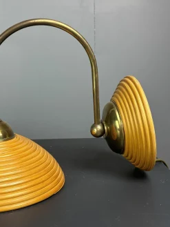 Italienische Mid-Century Wandleuchte aus Bleistiftrohrblatt aus Rattan, Bambus & Messing, 1970er