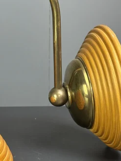 Italienische Mid-Century Wandleuchte aus Bleistiftrohrblatt aus Rattan, Bambus & Messing, 1970er