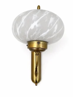 Italienische Mid-Century Wandleuchte aus Messing & Muranoglas von Vetreria Lag, 1970er
