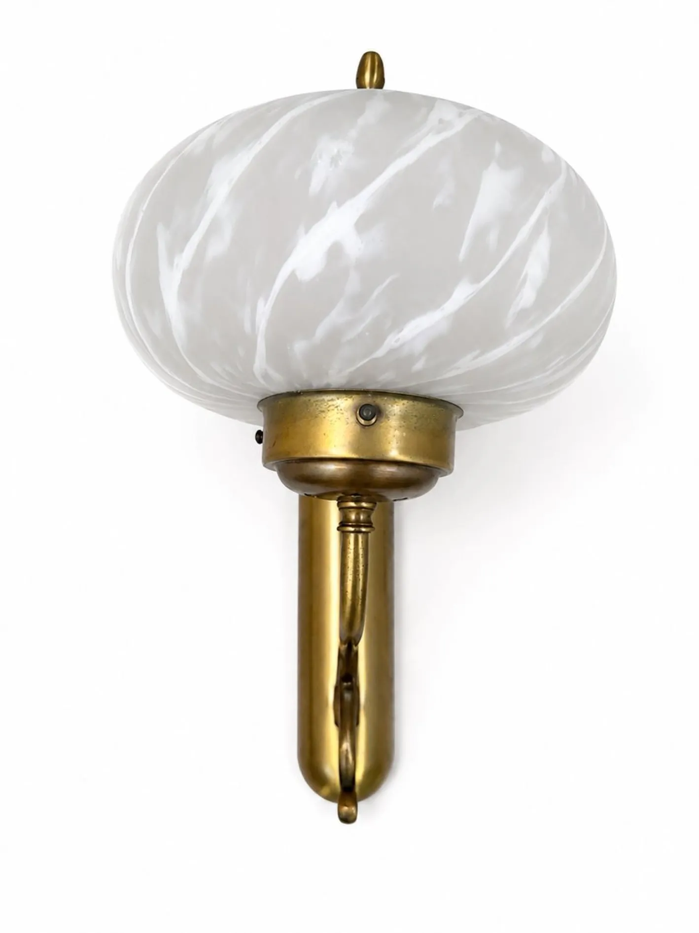 Italienische Mid-Century Wandleuchte aus Messing & Muranoglas von Vetreria Lag, 1970er