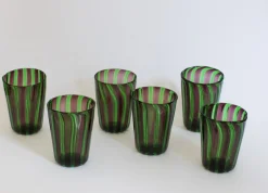 Italienische Murano Glas Wassergläser von Mariana Iskra, Murano Verres für Ribes, Maestro Ballarin Murano., 6 . Set