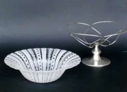 Italienische Murano Schale aus Zanfirico Glas & Silber von Barovier & Toso, 1950er