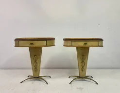 Italienische Nachttische oder Nachttische aus Pergament, 1950er, 2er Set