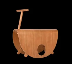 Italienischer Astolfo Kinder Schaukelstuhl aus gebogenem Schichtholz von Peppe de Giuli für Design M, 1979