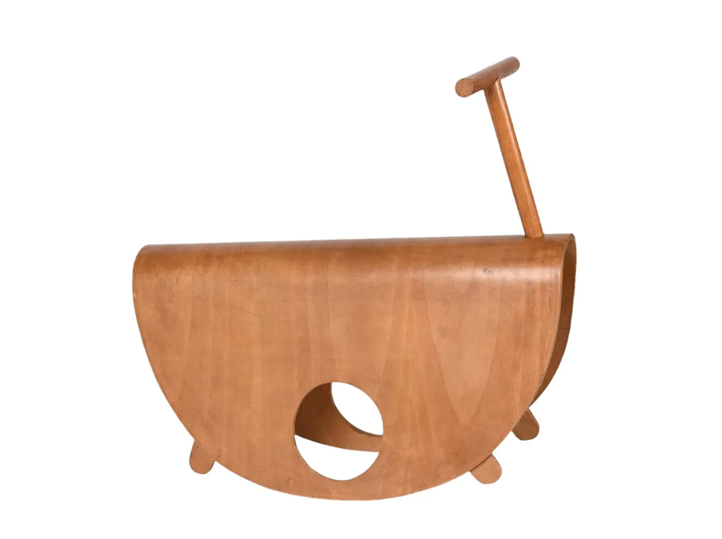 Italienischer Astolfo Kinder Schaukelstuhl aus gebogenem Schichtholz von Peppe de Giuli für Design M, 1979