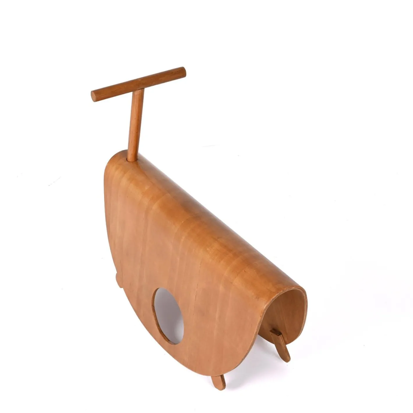Italienischer Astolfo Kinder Schaukelstuhl aus gebogenem Schichtholz von Peppe de Giuli für Design M, 1979