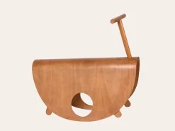 Italienischer Astolfo Kinder Schaukelstuhl aus gebogenem Schichtholz von Peppe de Giuli für Design M, 1979