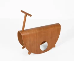 Italienischer Astolfo Kinder Schaukelstuhl aus gebogenem Schichtholz von Peppe de Giuli für Design M, 1979