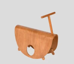 Italienischer Astolfo Kinder Schaukelstuhl aus gebogenem Schichtholz von Peppe de Giuli für Design M, 1979