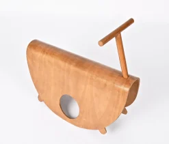 Italienischer Astolfo Kinder Schaukelstuhl aus gebogenem Schichtholz von Peppe de Giuli für Design M, 1979