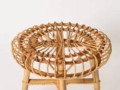 Italienischer Beistelltisch aus Rattan & Bambus von Franco Albini, 1960er
