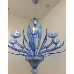 Italienischer Bluino Kronleuchter aus Muranoglas von Simoeng