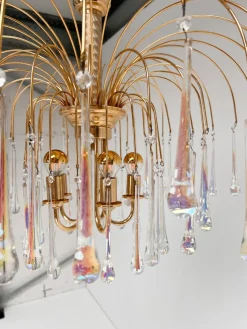 Italienischer Cascata Kronleuchter mit Murano Tropfen, 1970er