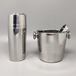 Italienischer Cocktailshaker mit Eiskübel von Mepra, 1970er, 3er Set