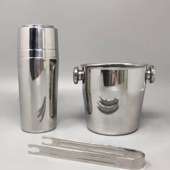 Italienischer Cocktailshaker mit Eiskübel von Mepra, 1970er, 3er Set