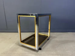 Italienischer Getränkewagen aus Messing & Chrom, 1970er