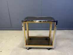Italienischer Getränkewagen aus Messing & Chrom, 1970er