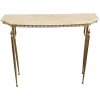 Italienischer Hollywood Regency Konsolentisch aus Messing & Marmor, 1950er