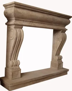 Italienischer Kamin in Travertino