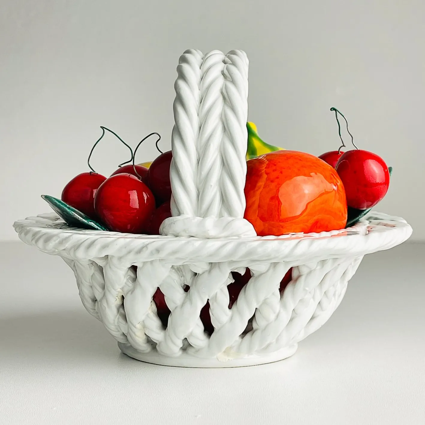 Italienischer Keramik Obstkorb, 1970er