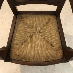 Italienischer Kinderstuhl aus Holz mit Rush-Gewebe, 1900