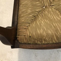 Italienischer Kinderstuhl aus Holz mit Rush-Gewebe, 1900