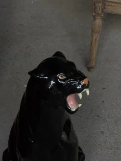 Italienischer Künstler, Black Panther, 1960er, Terrakotta
