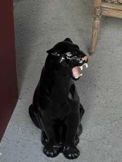 Italienischer Künstler, Black Panther, 1960er, Terrakotta