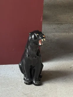 Italienischer Künstler, Black Panther, 1960er, Terrakotta