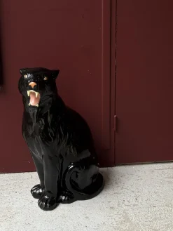 Italienischer Künstler, Black Panther, 1960er, Terrakotta