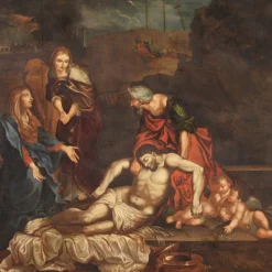 Italienischer Künstler, Klage über den toten Christus, 1660, Öl auf Leinwand