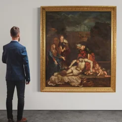 Italienischer Künstler, Klage über den toten Christus, 1660, Öl auf Leinwand