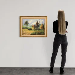 Italienischer Künstler, Landschaft, 1970, Öl auf Leinwand