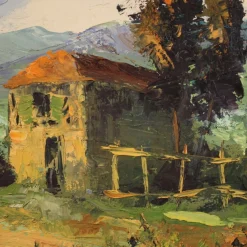 Italienischer Künstler, Landschaft, 1970, Öl auf Leinwand