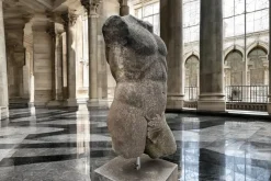 Italienischer Künstler, Skulptur des Apollo Torso, 1980, Stein