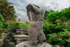 Italienischer Künstler, Skulptur des Apollo Torso, 1980, Stein
