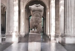 Italienischer Künstler, Skulptur des Apollo Torso, 1980, Stein